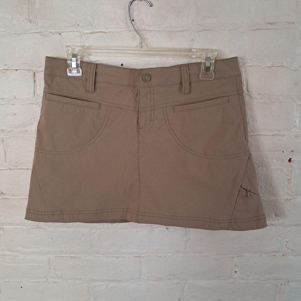 Athleta Womens Hiking Nylon Dipper Skort Drawstring Tan Size 2P Style 773823